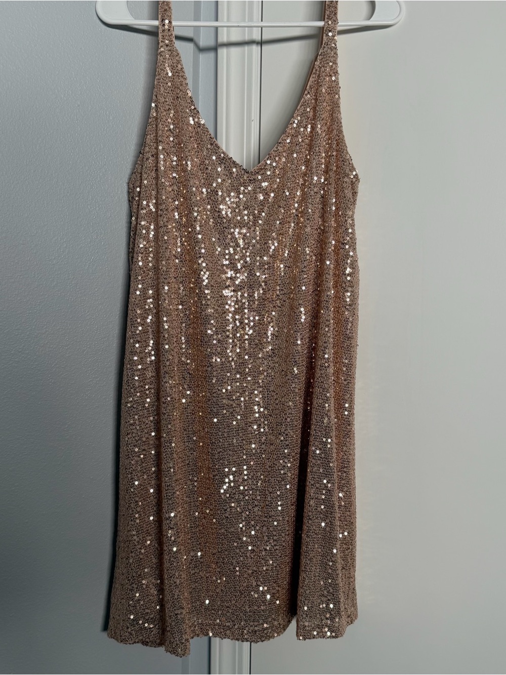 Sequin Slip Dress - Champagne - Picture 1 of 2
